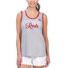 Women's G-III 4Her by Carl Banks Gray Cincinnati Reds Fastest Lap Tank Top In The Style