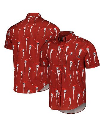 Мужская и женская бордовая рубашка на пуговицах The Nightmare Before Christmas Festive Jack KUNUFLEX  RSVLTS