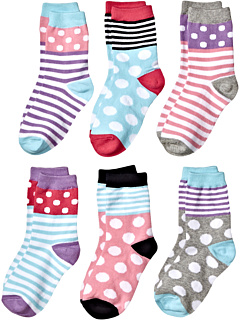 Набор из 6 предметов в горошек в полоску (для малышей / маленьких детей / взрослых) Jefferies Socks