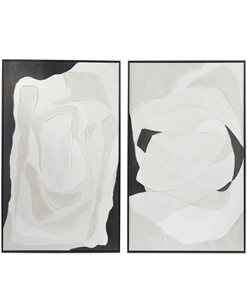 Настенное искусство на холсте с абстрактной рамкой и черной рамкой, 2 шт., 29,50 x 39,50 дюйма Rosemary Lane