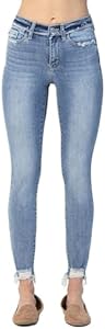 Judy Blue Women's Mid-Rise Released Waistband Detail Skinny Jeans Judy Blue