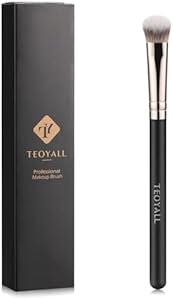 TEOYALL Flat Angled Foundation Brush, Large Dense Synthetic Bristles Kabuki Brush for Base Makeup with Liquid (Жидкость) Cream Powder (Порошок) TEOYALL