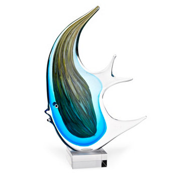 Рыба-ангел 16-дюймовая художественная стеклянная скульптура Badash Crystal