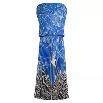 Плиссированное платье-блузон макси Stella Jean