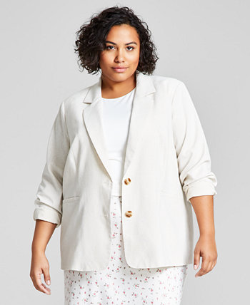 Куртка больших размеров с воротником-стойкой и двумя пуговицами, созданная для Macy's And Now This