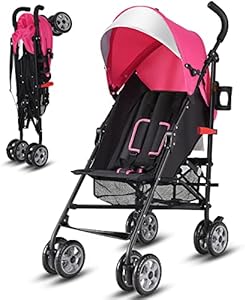 BABY JOY Lightweight Stroller, Compact Travel Stroller w/Adjustable Backrest & Canopy, Umbrella Stroller for Toddler BABY JOY