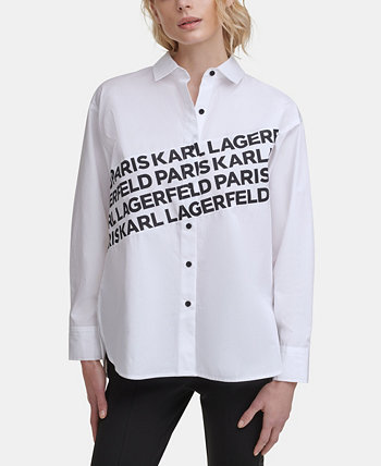 Угловая рубашка с логотипом Karl Lagerfeld Paris