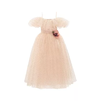 Платье с цветочным принтом в горошек для маленьких девочек и девочек Tulleen
