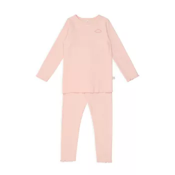 Для маленьких девочек, для маленьких девочек и для маленьких девочек; Базовый пижамный комплект из двух предметов для девочки Pouf