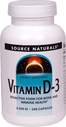 Source Naturals Витамин D-3 – 5000 МЕ – 240 капсул Source Naturals