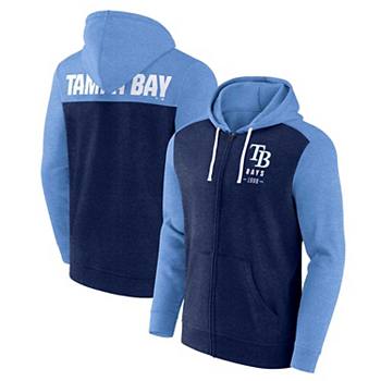 Men's Fanatics Branded Heathered Navy/Heathered Light Blue Tampa Bay Rays Blown Away Full-Zip Hoodie Unbranded