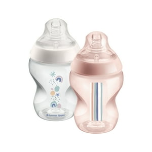 Tommee Tippee Closer to Nature Baby Bottles | 9oz, 2 Count | Breast-Like Nipples with Anti-Colic Valve Tommee Tippee