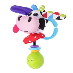 Yookidoo 'Shake me' Rattle - Multi-Textured and Attach Toys to Baby Gyms, Carriers, Strollers (Cow) Yookidoo