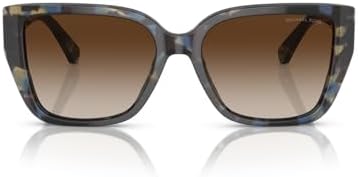 Michael Kors Women's MK2199 Acadia Rectangular Sunglasses, Bright Blue Tortoise/Brown Gradient, 55 mm Michael Kors