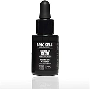 Brickell Men's Hyaluronic Acid Booster Serum for Men, Natural and Organic Hyaluronic Acid Booster for Face to Hydrate and Nourish Skin, Reduce Fine Lines and Wrinkles, Unscented .50 Ounce Brickell Men's Products