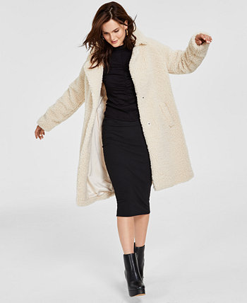 Женское плюшевое пальто с воротником-стойкой, созданное для Macy's BCBGeneration
