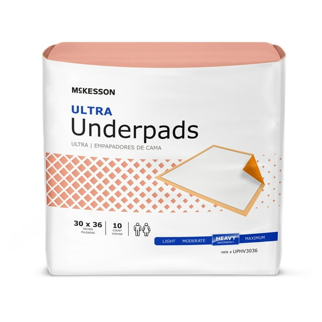 McKesson Ultra Underpads, Adult Incontinence Bed Pads, Chux, Disposable, Heavy Absorbency, 30 in x 36 in, 100 Count Mckesson