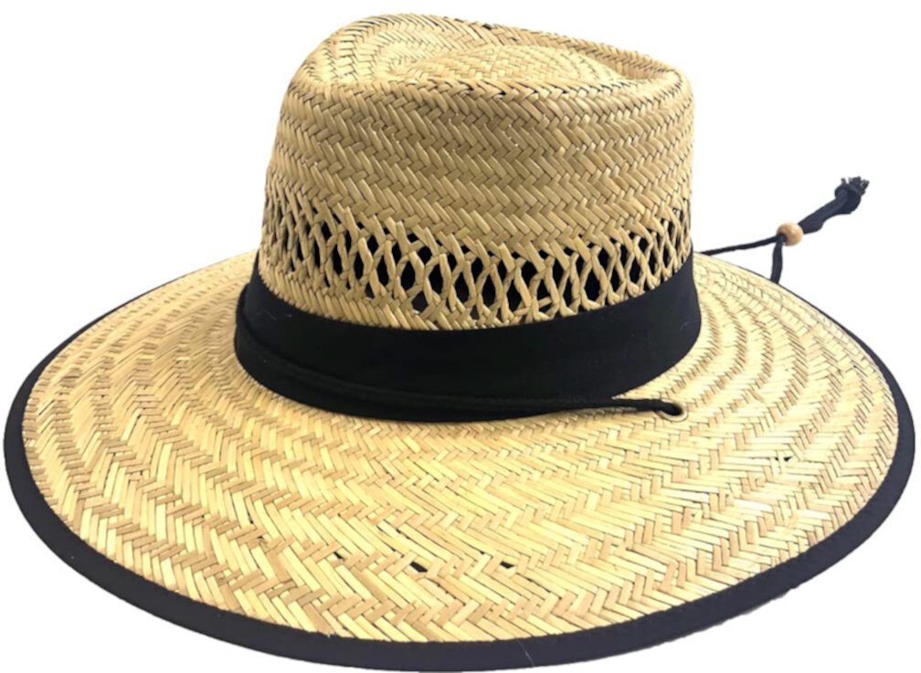 Мужская шляпа Upf 50 с широкими полями из натуральной соломы Lifeguard Outback Sun Hat San Diego Hat Company