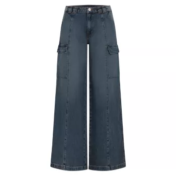 Mid-Rise Wide-Leg Cargo Jeans Hudson Jeans