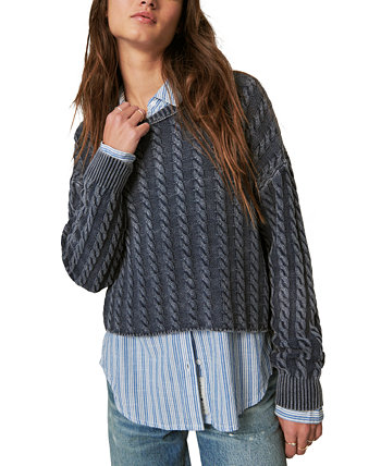 Женский вязаный свитер с круглым вырезом Lucky Brand