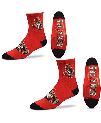 Набор из двух женских носков четверти длины Ottawa Senators For Bare Feet