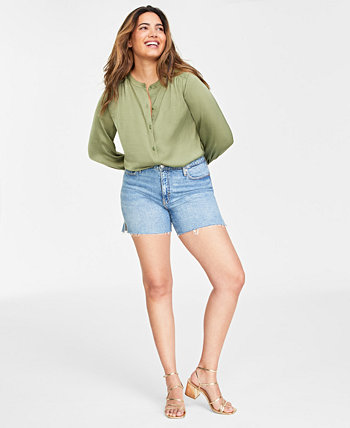 Женские джинсовые шорты с высокой посадкой и необработанным краем, созданные для Macy's On 34th