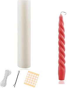 MILIVIXAY 1 Piece Spiral Taper Candle Mold 7.64inch Height Spiral Silicone Mold -30 Ft. of Wick, 25pcs Wick Stickers and 1pc Wick Holder Included As A Gift. MILIVIXAY