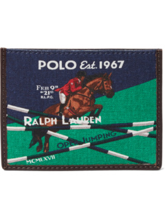 Конный холщовый и кожаный футляр для карт Ralph Lauren