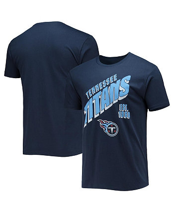 Мужская темно-синяя футболка Tennessee Titans Slant Junk Food