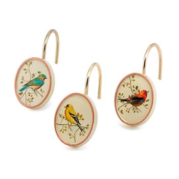 Avanti Gilded Birds 12-pk. Крючки для занавески для душа Avanti