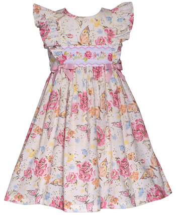 Платье с принтом роз и бабочек для маленьких девочек Bonnie Jean