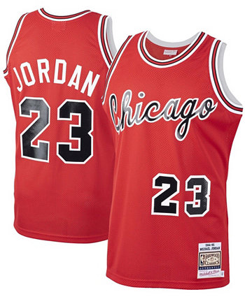 Men's Michael Jordan Red Chicago Bulls 1984-85 Hardwood Classics Rookie Authentic Jersey Mitchell & Ness