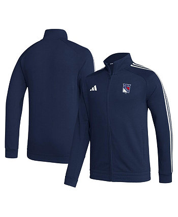 Мужская темно-синяя спортивная куртка New York Rangers Raglan с молнией во всю длину Adidas