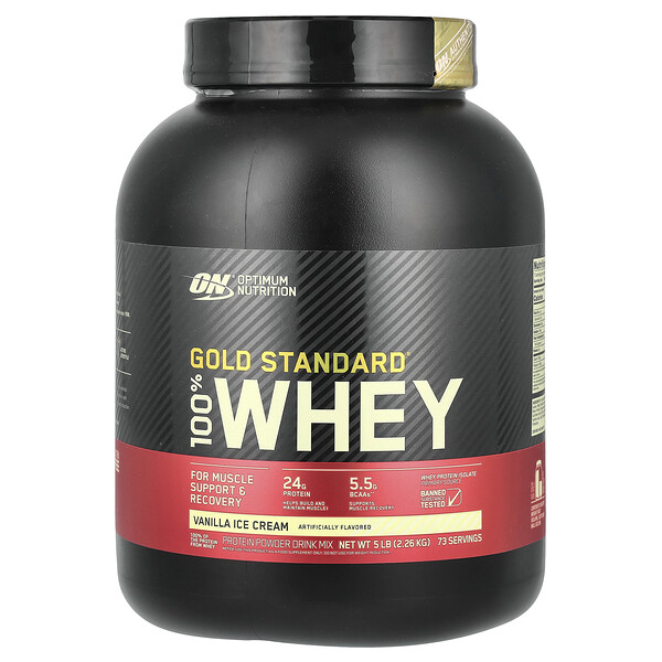 Gold Standard 100% Whey, Ванильное Мороженое - 2.26 кг - Optimum Nutrition Optimum Nutrition