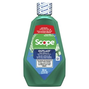 Crest Scope Outlast Mouthwash, Fresh Mint, 100mL, 3.3 fl oz Crest