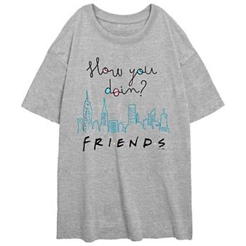 Juniors' Friends How You Doin' City Skyline Oversized Graphic Tee Friends