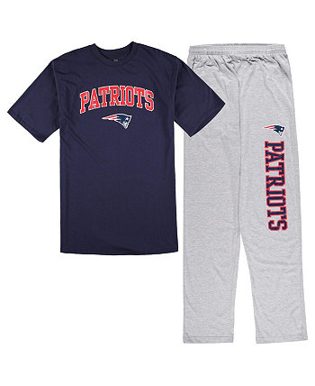 Мужской комплект для сна темно-синего цвета, цвета Хизер Грей New England Patriots Big and Tall и пижамных штанов Concepts Sport