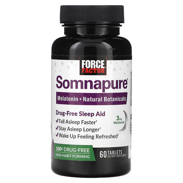 Somnapure, Натуральное средство для сна, 60 таблеток Force Factor