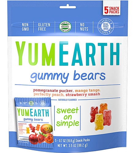 Наборы закусок Yum Earth Gummy Bears в ассортименте -- 5 упаковок Yum Earth