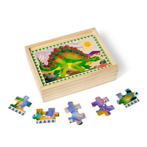 Melissa & Doug Dinosaurs 4-in-1 Wooden Jigsaw Puzzles in a Storage Box (48 pcs) - FSC Certified Melissa & Doug