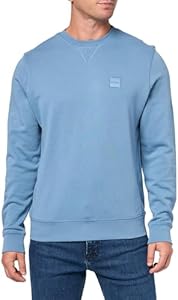 BOSS Men's Patch Logo French Terry Pullover Cotton Sweatshirt Boss