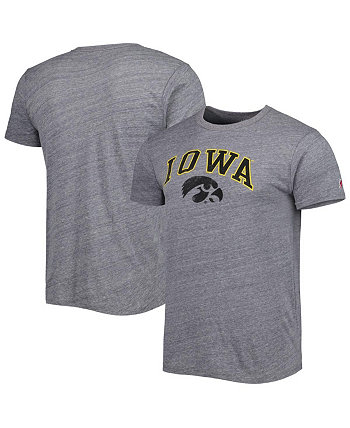 Мужская футболка из трех смесей Heather Grey Iowa Hawkeyes 1965 Arch Victory Falls League Collegiate Wear