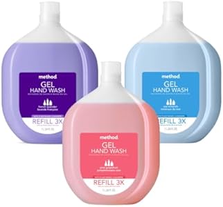 Method Gel Hand Soap Refill Variety, 1 Sea Minerals, 1 French Lavender, 1 Pink Grapefruit, 34 oz each, 3 CT Method