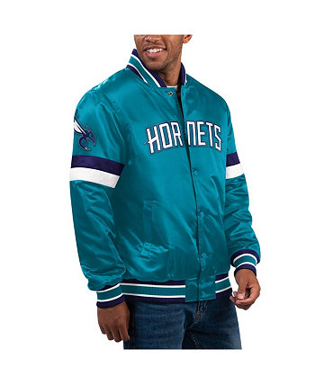 Мужская темно-синяя университетская куртка Charlotte Hornets Home Game из атласа с застежкой на пуговицы Starter