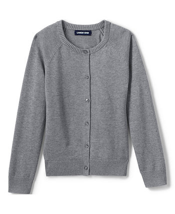 School Uniform Girls Cotton Modal Cardigan Sweater Lands' End