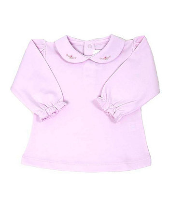 Рубашка с длинным рукавом и воротником с ручной вышивкой для маленьких девочек Cuclie