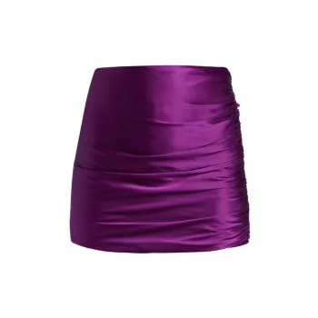 Ruched Silk Mini Skirt The Sei