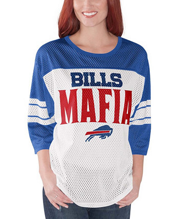Женская белая футболка Buffalo Bills Mafia First Team с рукавом 3/4 G-III