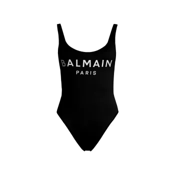 Сплошной купальник с логотипом Balmain