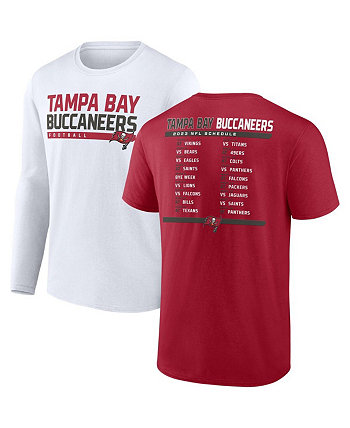 Комплект из двух мужских красных и белых футболок Tampa Bay Buccaneers Schedule 2023 Fanatics